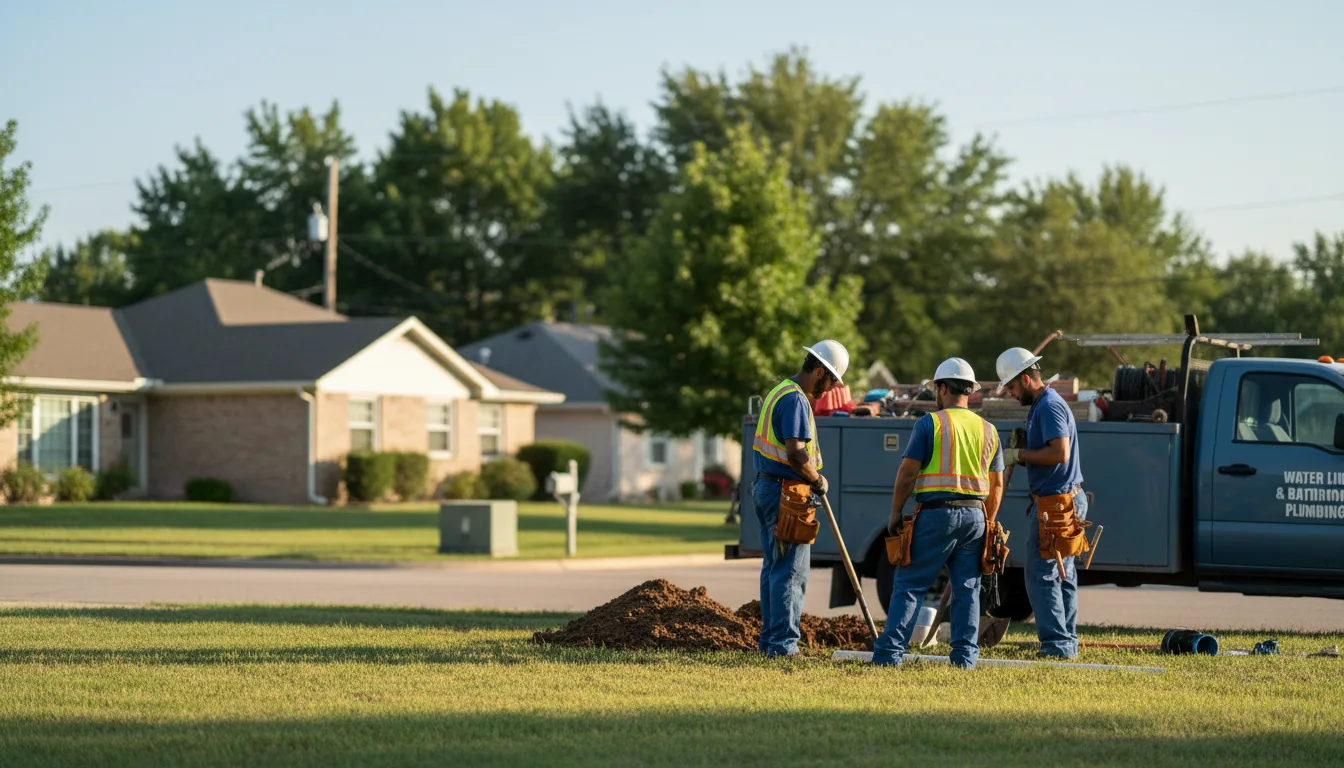 Residential water line and bathroom plumbing service in Donaldson, AR